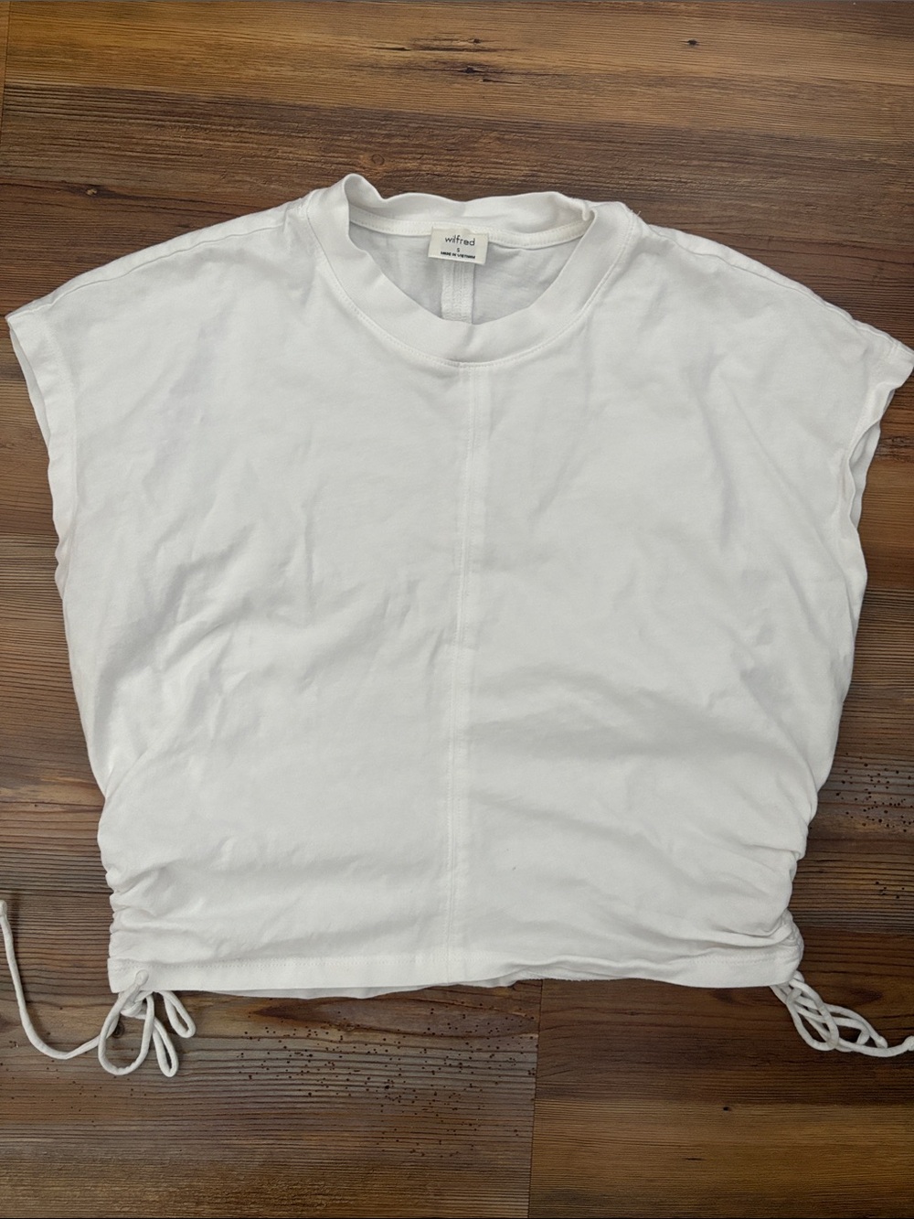 Wilfred White Side-Drawstring Ruched Tank